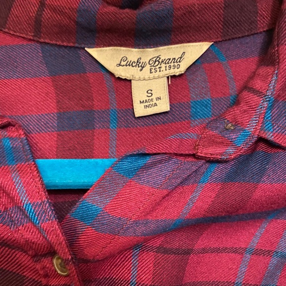 Lucky Brand Bungalow Soft Plaid Button Back Shirt - Picture 6 of 7
